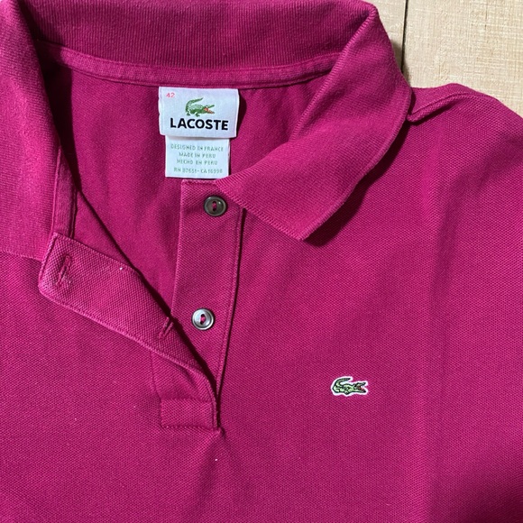 Authentic Lacoste Women’s Polo Shirt - Size 42 - Fuchsia - Picture 6 of 9